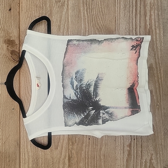 One Clothing Beach Print Crop Top Size XSmall - Picture 1 of 5